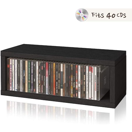 Way Basics Stackable CD Storage Rack, Black WB-CD-BK
